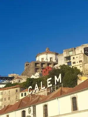 a building with the word calen on top of it at BEST View DOURO PORTO Penthouse in Vila Nova de Gaia