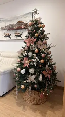 a christmas tree sitting in a living room at Coruja’s House AL OPO in Porto