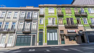 a row of buildings on a city street at Duque Flat - AC & Balcony by LovelyStay in Porto
