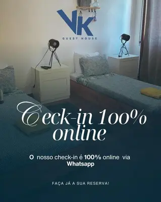a poster for a hotel room with two beds at Vikap Guest House in Porto