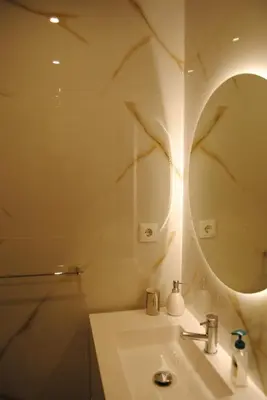 a bathroom with a sink and a mirror at Gaia Loves You - Serra do Pilar in Vila Nova de Gaia