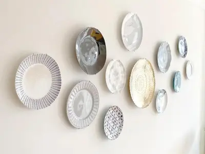 a bunch of plates hanging on a wall at Starry Night Balcony in Porto