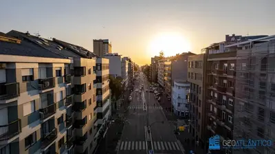a view of a city street with buildings at Y Trendy Arthouse Boavista in Porto