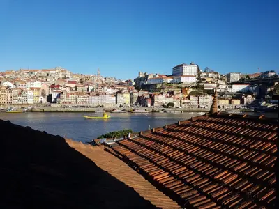 a view of a city with a river and buildings at Douro River Apartments in Vila Nova de Gaia