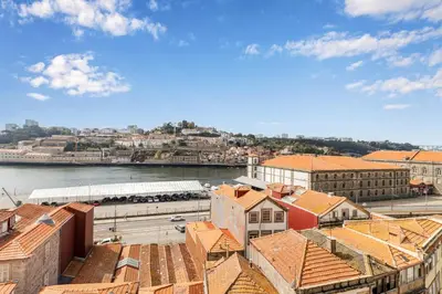 a view of a city with a river and buildings at Porto Riverville Apartments in Porto