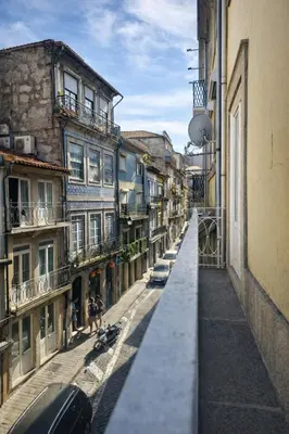 a view of a city street with buildings at A Window to Porto - Premium Studio at Clérigos Tower in Porto