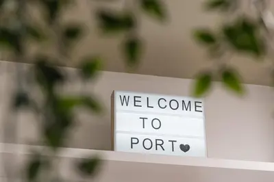 a sign with the words welcome to a port at GuestReady - Fabric Porto Apartment in Porto