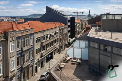 an overhead view of a city with buildings at HOTIDAY Room Collection - Oporto in Porto
