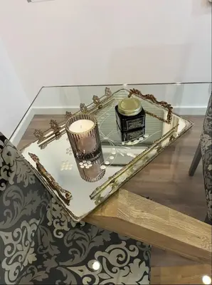 a glass table with a candle on top of it at Apartamento centro histórico Porto in Porto