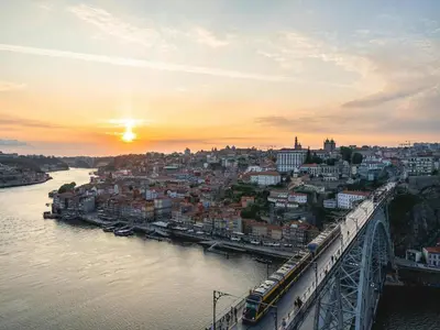 a view of a city with a bridge over the water at Central Porto Comfort Stay in Porto