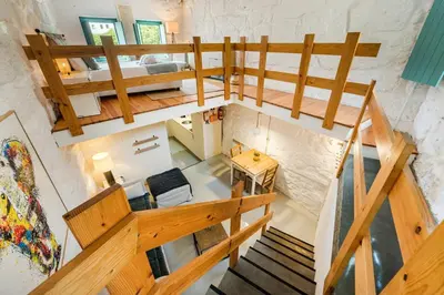 an overhead view of a room with two bunk beds at GuestReady - A special place in Porto in Porto