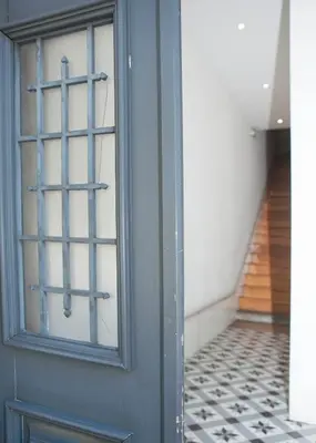 a bathroom with a staircase with a toilet in it at Azulejos Loft, by Flat in Porto in Porto