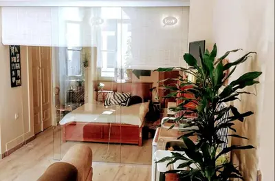 a living room with a couch and a plant at Family&Friends 1 - cosy&central in Porto