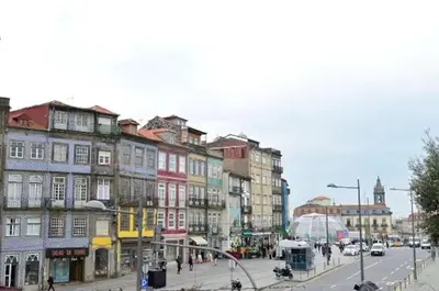 a group of buildings on a city street at Open-Air Terrace Studio in Historic Heart of Porto in Porto