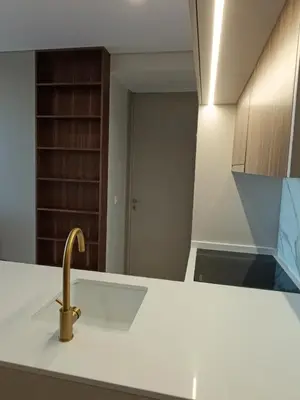 a kitchen with a sink and a faucet at Blue River - Douro Tower in Vila Nova de Gaia