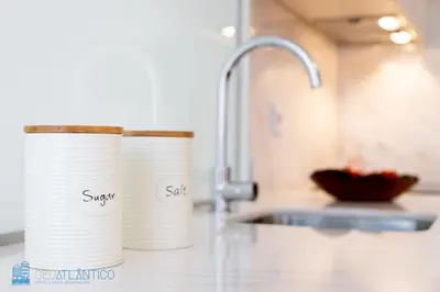 two stacks of paper cups sitting on a kitchen counter at Blu Constellation - Santa Catarina in Porto