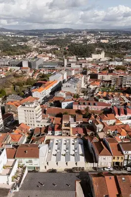 an aerial view of a city with buildings at Volta do Patio in Porto