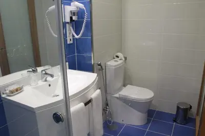 a bathroom with a toilet and a sink and a shower at Seculo Soft in Porto