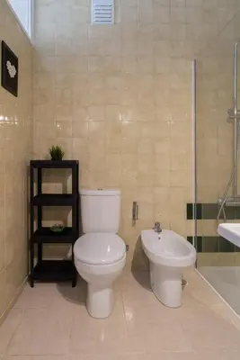 a bathroom with a toilet and a sink at The Heritage Flat in Porto