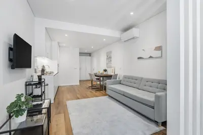 a living room with a couch and a table at Timeless Porto Studio @ Marquesa Palace in Porto
