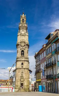 a clock tower in the middle of a city at BmyGuest - Cardosas Stylish Apartment in Porto