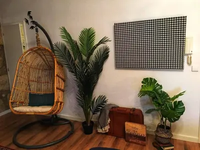 a room with a bird cage and a plant at Downtown Residence by Apartments2Enjoy in Porto