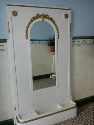 a mirror in a bathroom with a sink at Residencia Vale Formoso in Porto