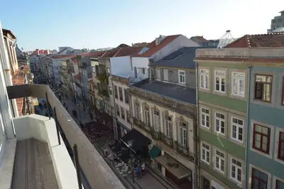 an overhead view of a city with buildings at Santa Catarina Cozy Nest - Porto Downtown in Porto