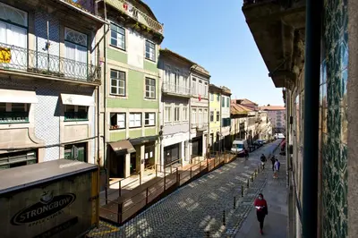 a view of a street from a building at Oporto Blue Picaria - Unique Citycenter Apartment in Porto