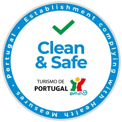 a blue clean and safe logo at Apartamento da Lapa in Porto