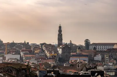 a view of a city with a clock tower at Santa Catarina FLH Suites in Porto