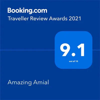 a screenshot of a phone with the text traveling review awards at Amazing Amial in Porto