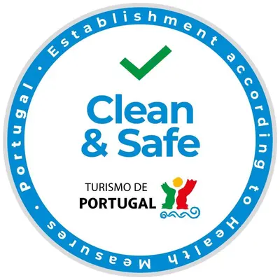a blue clean and safe logo at ORM - Virtudes Apartment in Porto