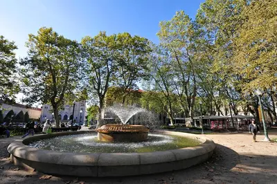 a fountain in the middle of a park at FLH Porto Elegant Flat with Terrace in Porto