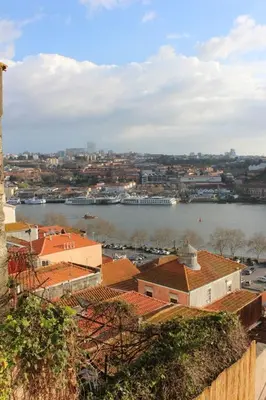 a group of boats in the water near a city at Oportobestview - TopLoft in Porto