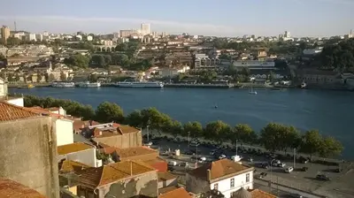 a view of a river with buildings and a city at Oportobestview in Porto