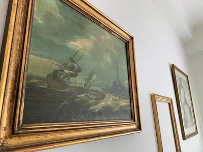 a painting of a painting of a battleship at SP199 Flat in Porto