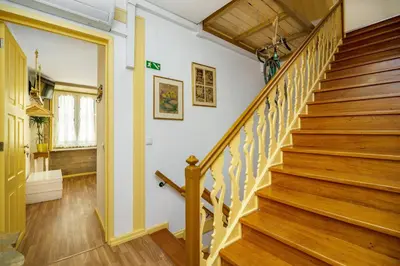 a staircase in a home with wooden floors at Casa Sá Noronha Old Town in Porto