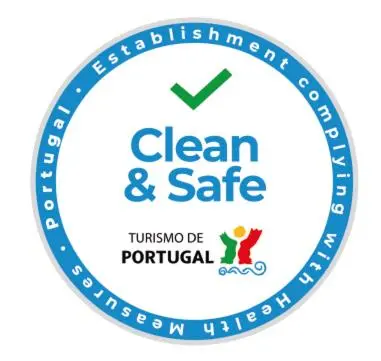 a blue clean and safe logo on a white background at São João Oporto Residence I & II in Porto