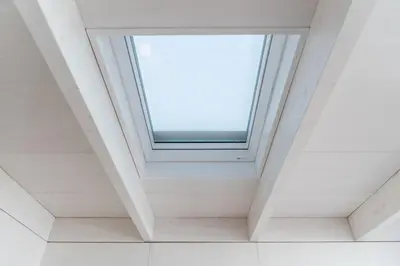 a skylight in a white ceiling with a window at Backyard Palace Terrace in Porto