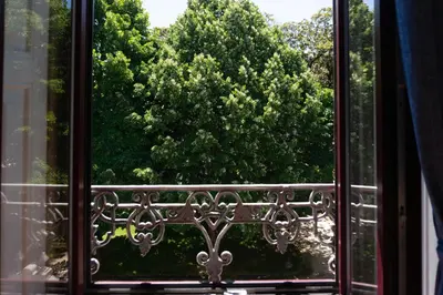 an open window with a view of a tree at Jardim de São Lázaro - Porto Apartments in Porto