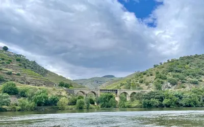 a bridge over a river with a train on it at ZD Moreira Flats B By PortoProperties4You in Porto