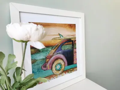 a picture of a painting of a car at Little Tower in Porto