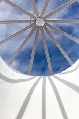 a view of the sky through a white tent at DA'HOME - Rola Art Work Studio in Porto