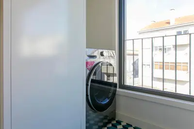 a view from a window of a bus at Chic Alves Apartment in Porto