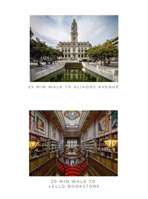 a picture of a library with a building at Porto Historic - Apartment with Private Patio in Porto
