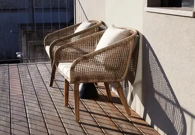 three wicker chairs sitting on a balcony at ChillHouse_Porto - Praça da República in Porto