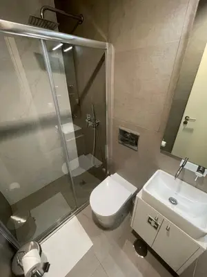 a bathroom with a shower and a toilet and a sink at CC Downtown Palace - G in Porto