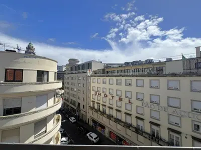 an aerial view of a city with buildings and cars at Aliados Downtown Studio by Porto City Hosts in Porto