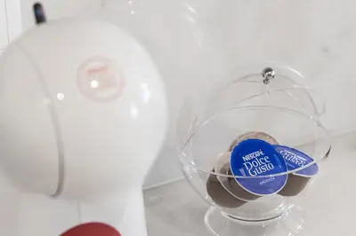 a glass container with a blue sticker on it at GuestReady - Private oasis for two in Porto